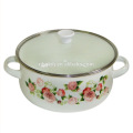 High Quanlity Enamel super capsule bottom cookware with glass lid